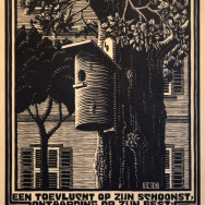 Escher - Woodcut on paper - Retreat