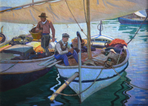 Olson - oil painting - Spanish Fishing Boats
